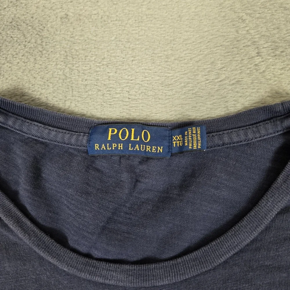 Polo Ralph Lauren P Sailing T Shirt Mens 2XL 1993 Vintage Yacht Navy Blue Retro